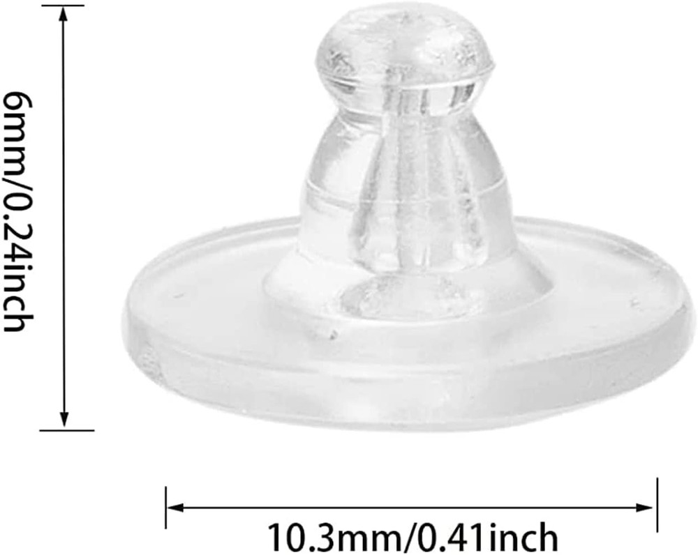 Rubber Earring Backs 100PCS Soft Clear Hypoallergenic Studs Replacement Set