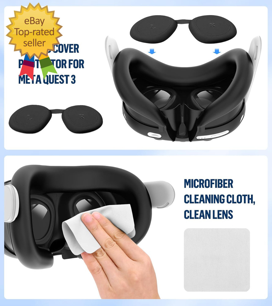 Silicone Cover Set Compatible with Meta/Oculus Quest 3 Accessories Controller