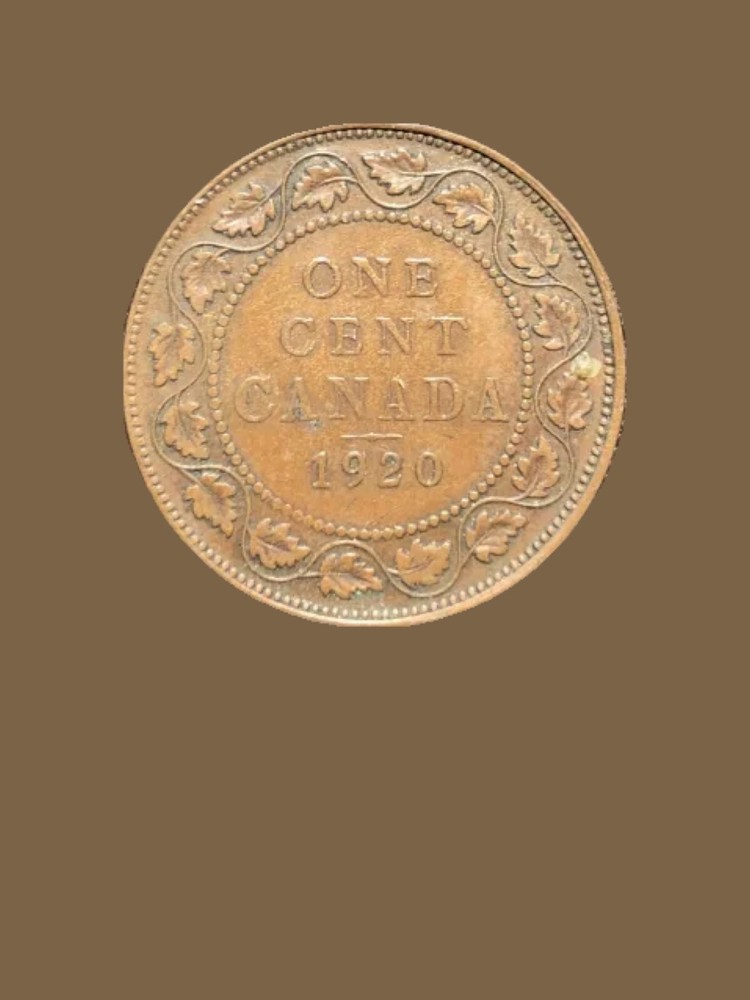 1920 Canada One Cent Bronze Coin - VF (Very Fine) condition
