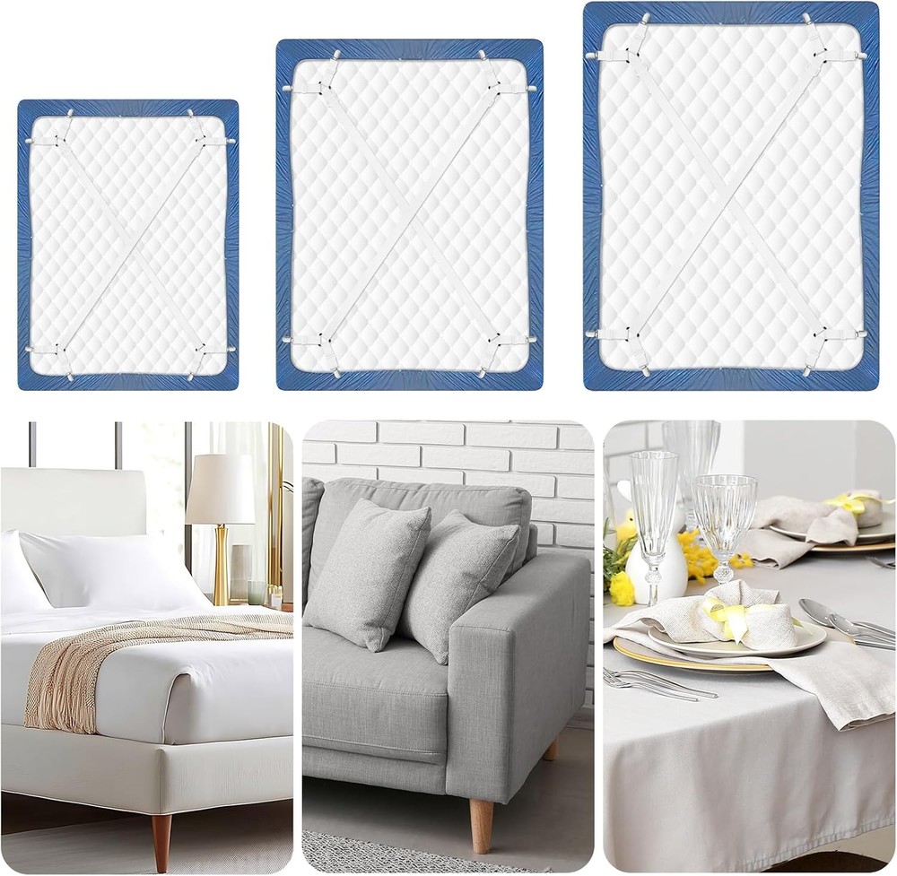 CHRORINE Bed Sheet Holder Straps Adjustable Sheet Fasteners Clips Keep Bedding S