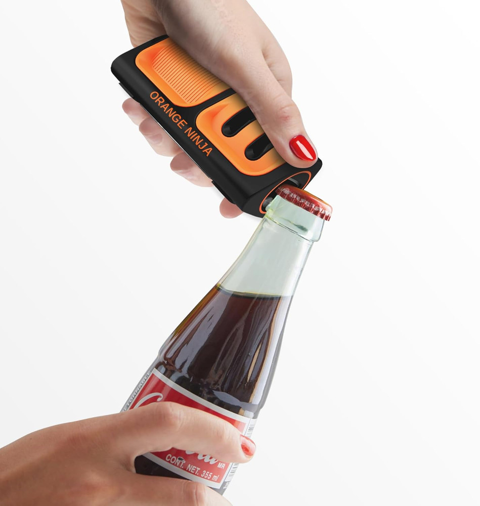 Orange Ninja Mini Knife Sharpener - Coarse & Fine Blade Sharpener, Sharpening Sy