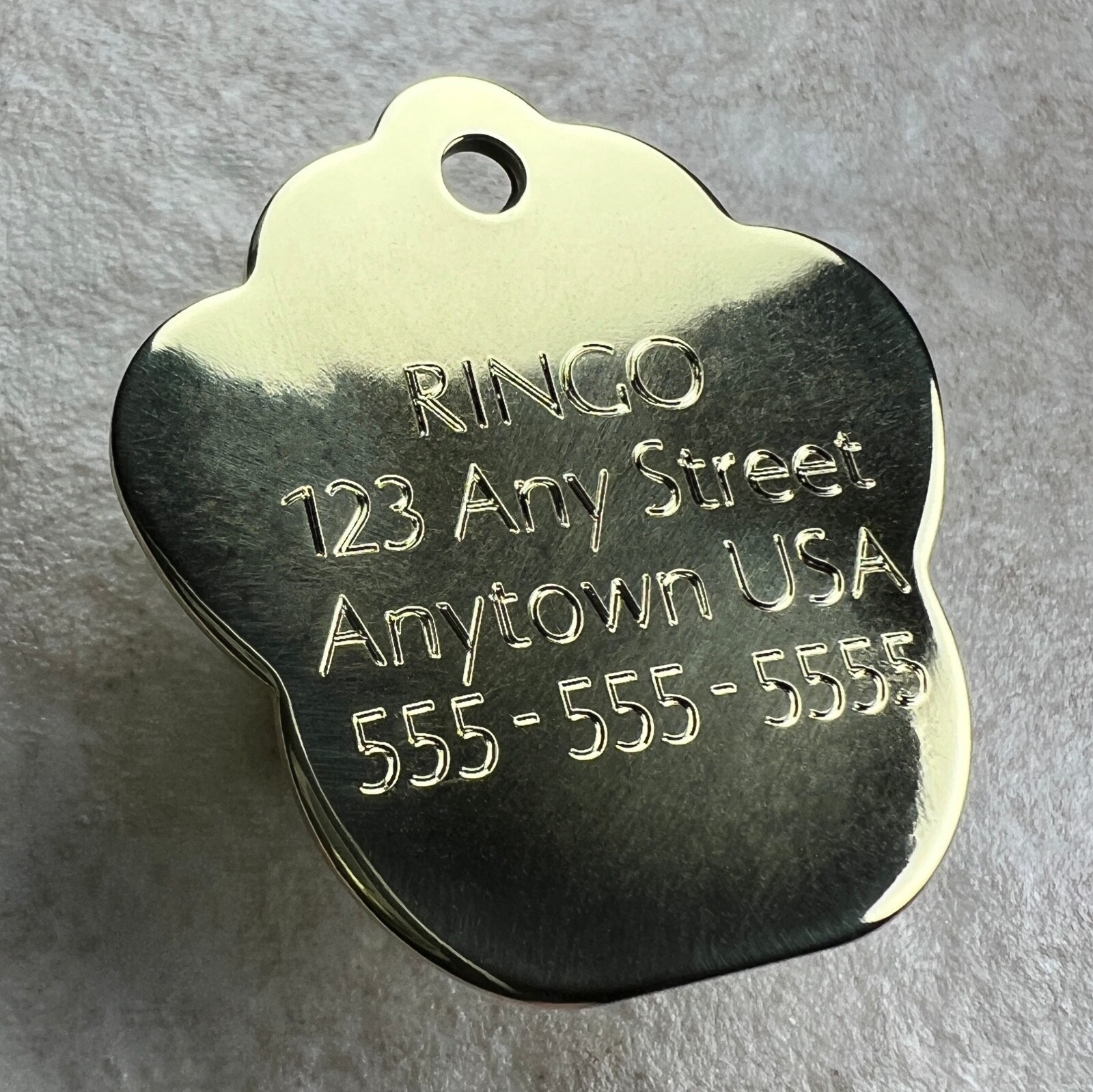 Custom Engraved Dog Tags Personalized Dog Collar Pet Tags Engraved ID BRASS PAW