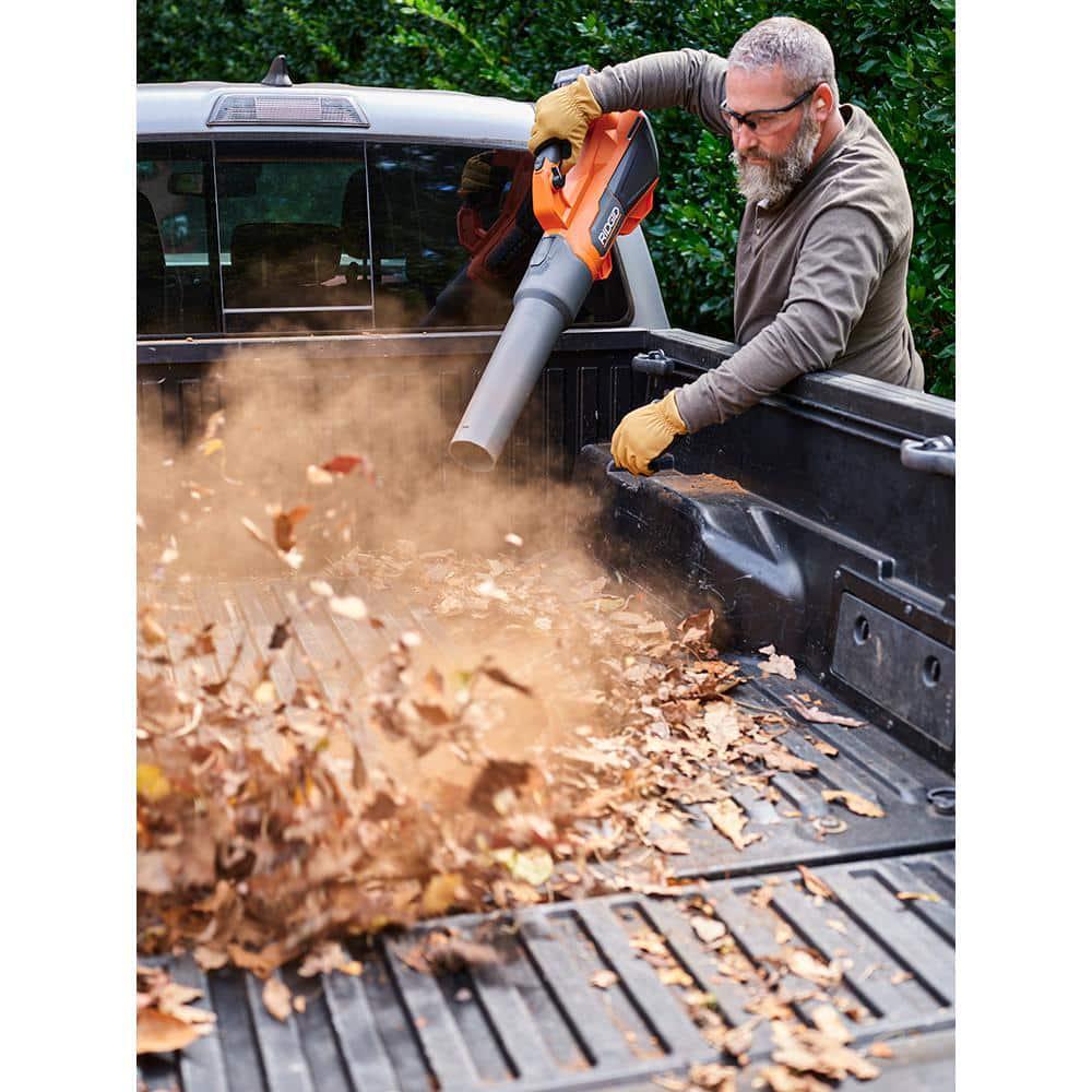 RIDGID 2-Tool Kit 14" 18V Brushless Cordless Battery String Trimmer Leaf Blower