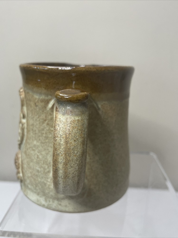 Signed Brown Tan Cream Pitcher Appledore Logo Dated 1982