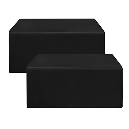 2 Pack Fitted Table Clothes - 48 x 30 Inch - 4FT(30x48)| 2 Pack Black