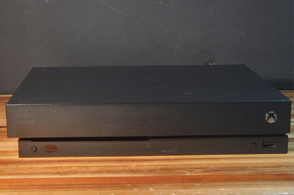 Microsoft Xbox One X 1TB Black Console, Bundle w Power Cord, 3 Games, Controller