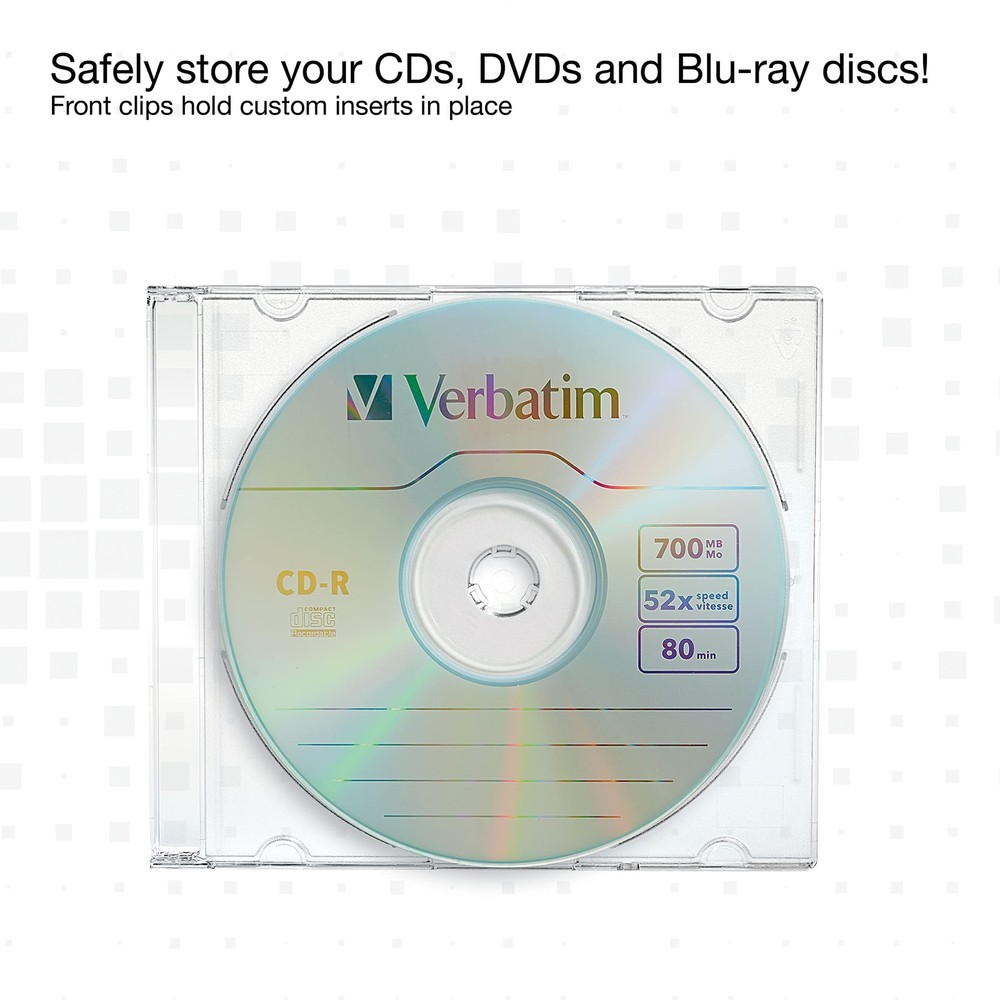 Slim Cases for CD DVD and Blu-Ray Assorted Colors 50/Pack 71128