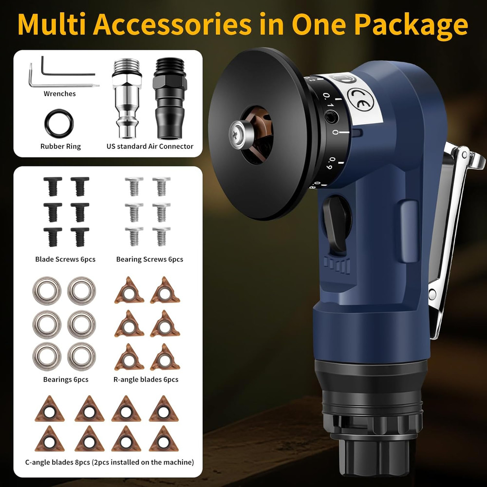 2 in 1 Pneumatic Chamfering Tool - Mini Air Chamfer Tool for C & R Deburring, 45