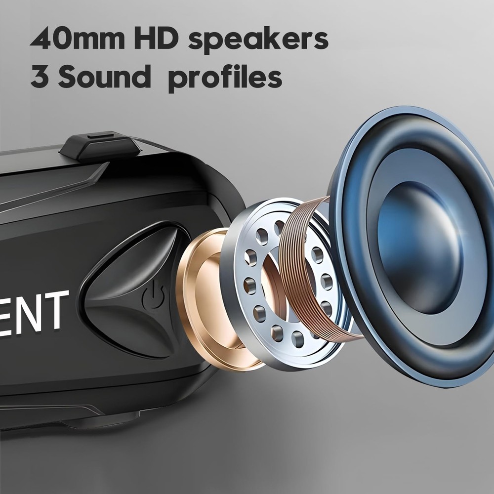 SKYVENT Q4 Motorcycle Bluetooth Communication System Headset One Size, Black