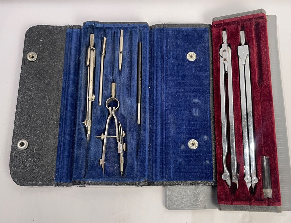 Drafting compass set vintage Navigators Plotting  AS-IS