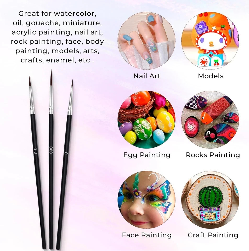 30 Pcs Tiny Detail Paint Brushes Set, Micro Small Paint Brush with 3 Sizes, Mini