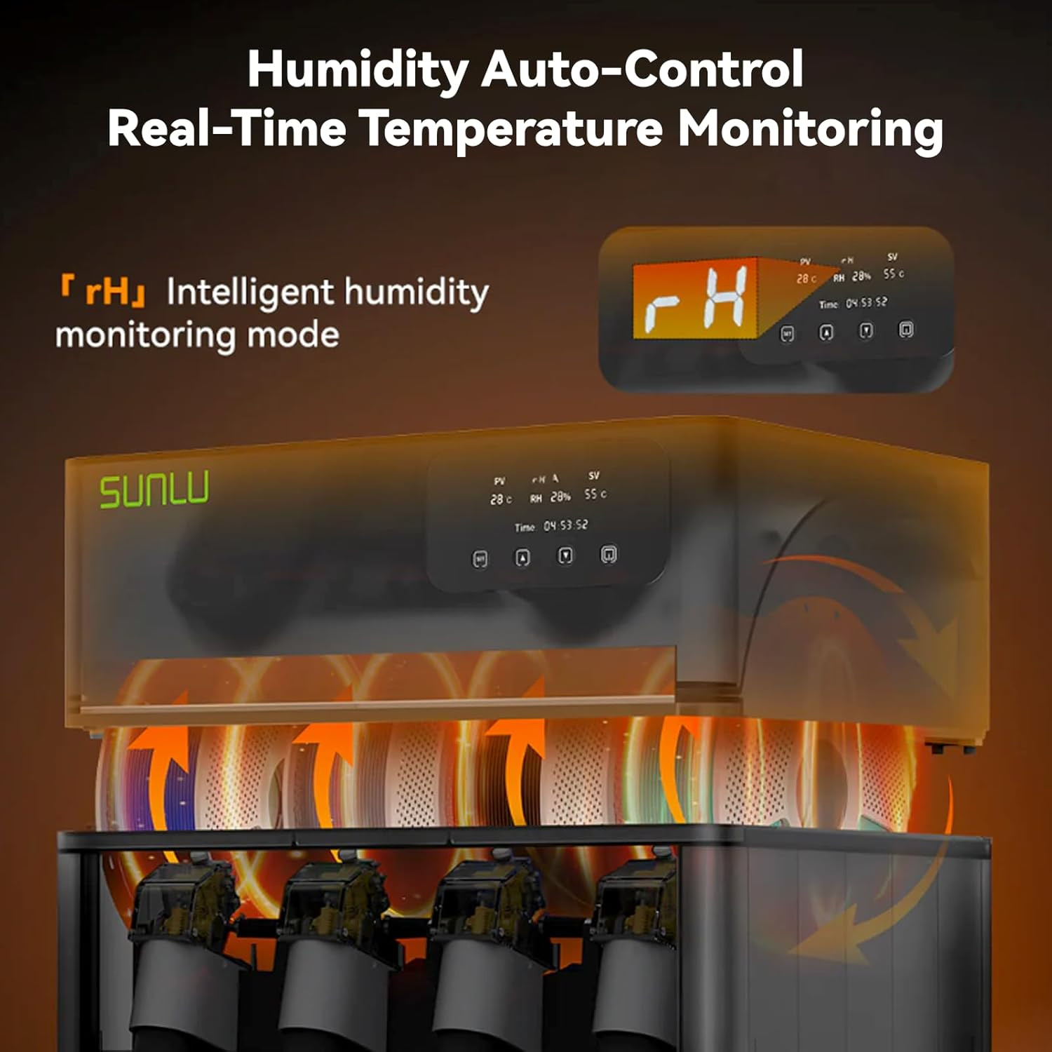 Sunlu AMS Heater Add Active Drying Function,Prevent Wet 3D Printer Filament