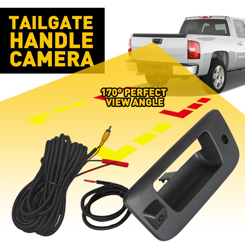Tailgate Handle Rear View Backup Camera For GMC Sierra Chevy Silverado 2007-2013