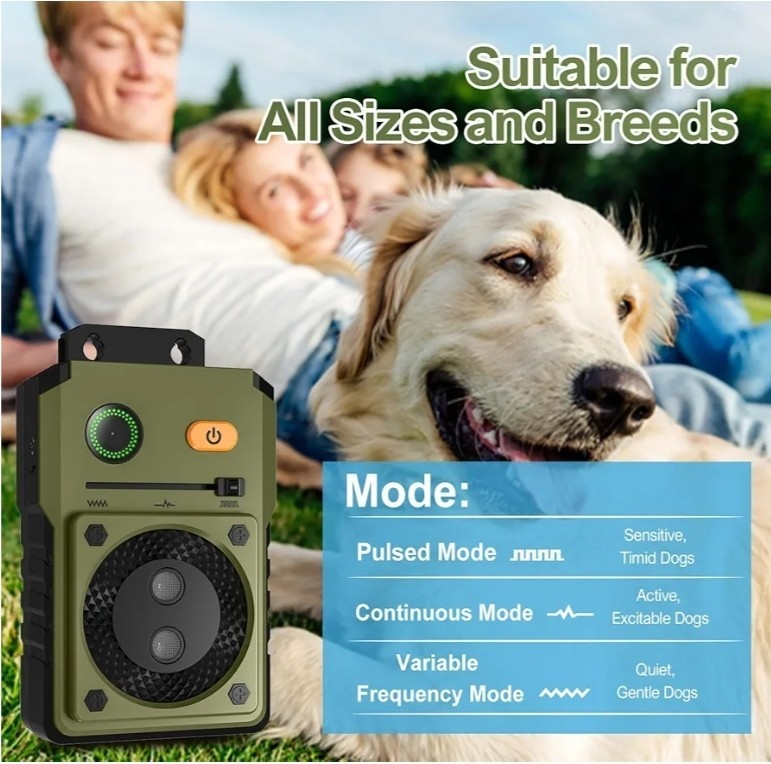 Anti Barking Device, 50FT Sonic Dog Bark Deterrent Devices 3 Modes