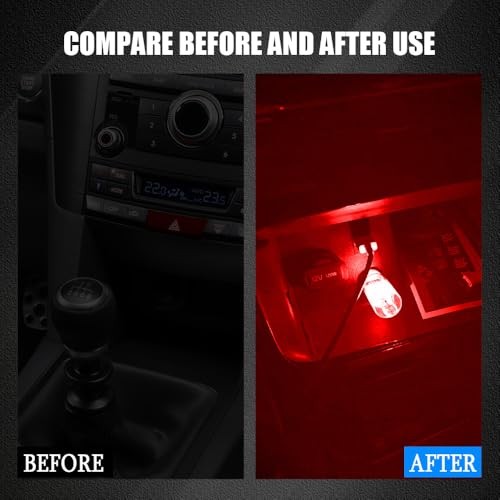 USB LED Car Interior Atmosphere Light, Auto Interior Lights, Plug-in USB Red