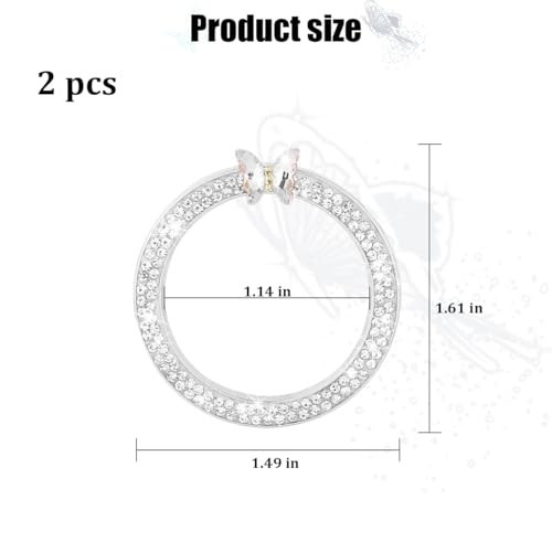 2PCS Bling Butterfly Car Engine Push Start Button Decoration Ring, White
