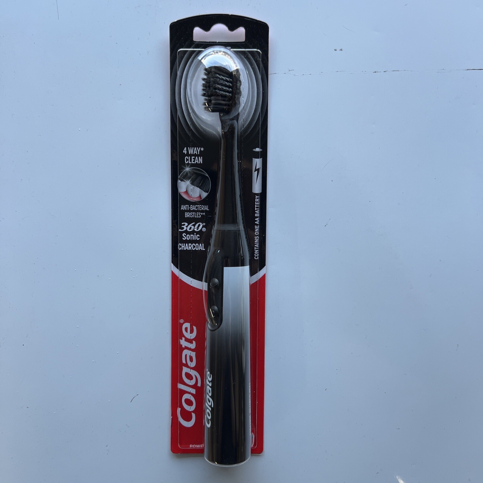 Colgate 360 Power Charcoal Battery Toothbrush, Black, 1 Pack
