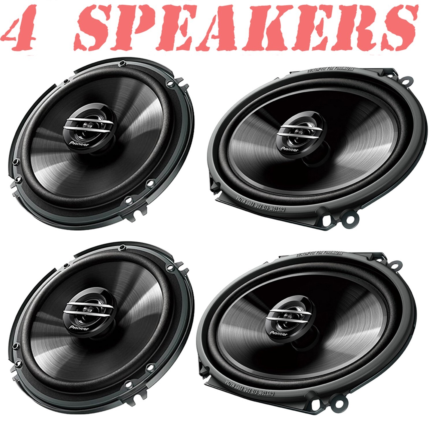 Pioneer Front & Rear Speaker Upgrade Package for 1992-1996 For F-150 Pickup
