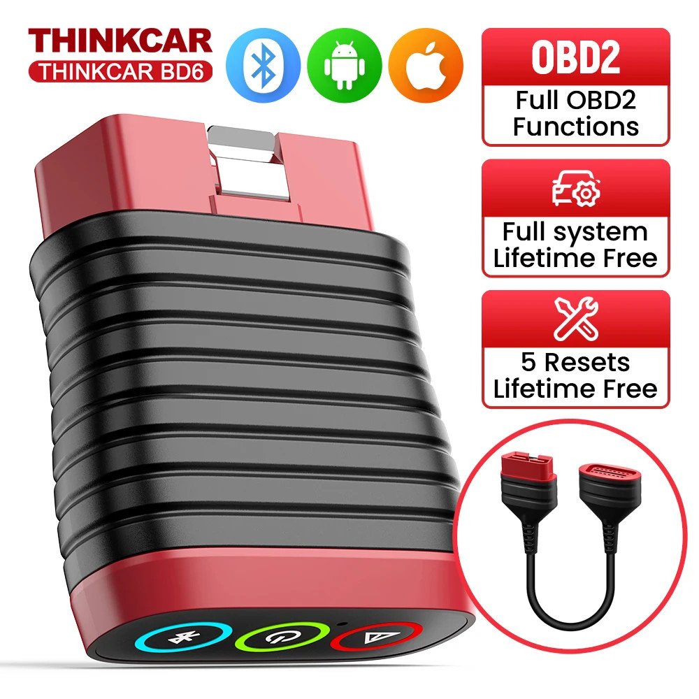 Thinkcar BD6 & OBD2 Cable Car Code Reader 5 Resets Full Systems Diagnostic Tool