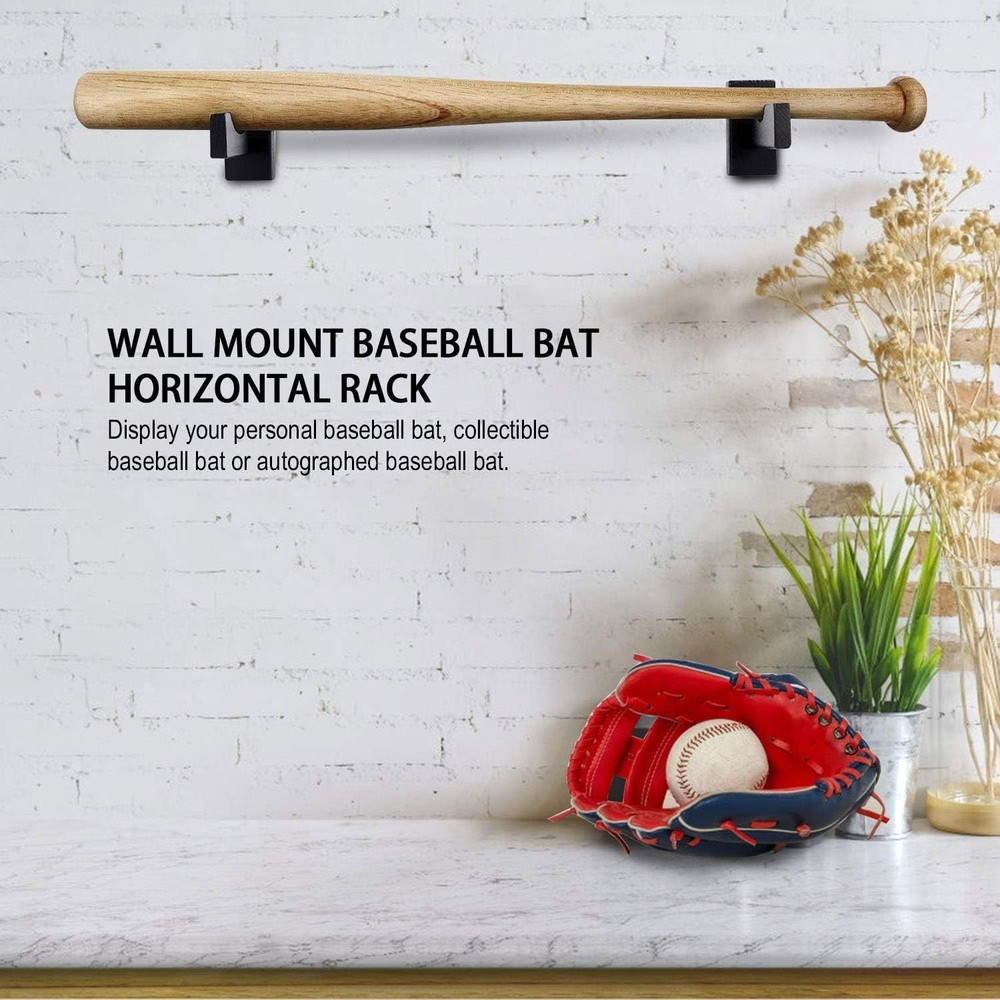 2PCS Baseball Bat Display Case, Baseball Bat Hanger Holder, Wall Mount Baseba...