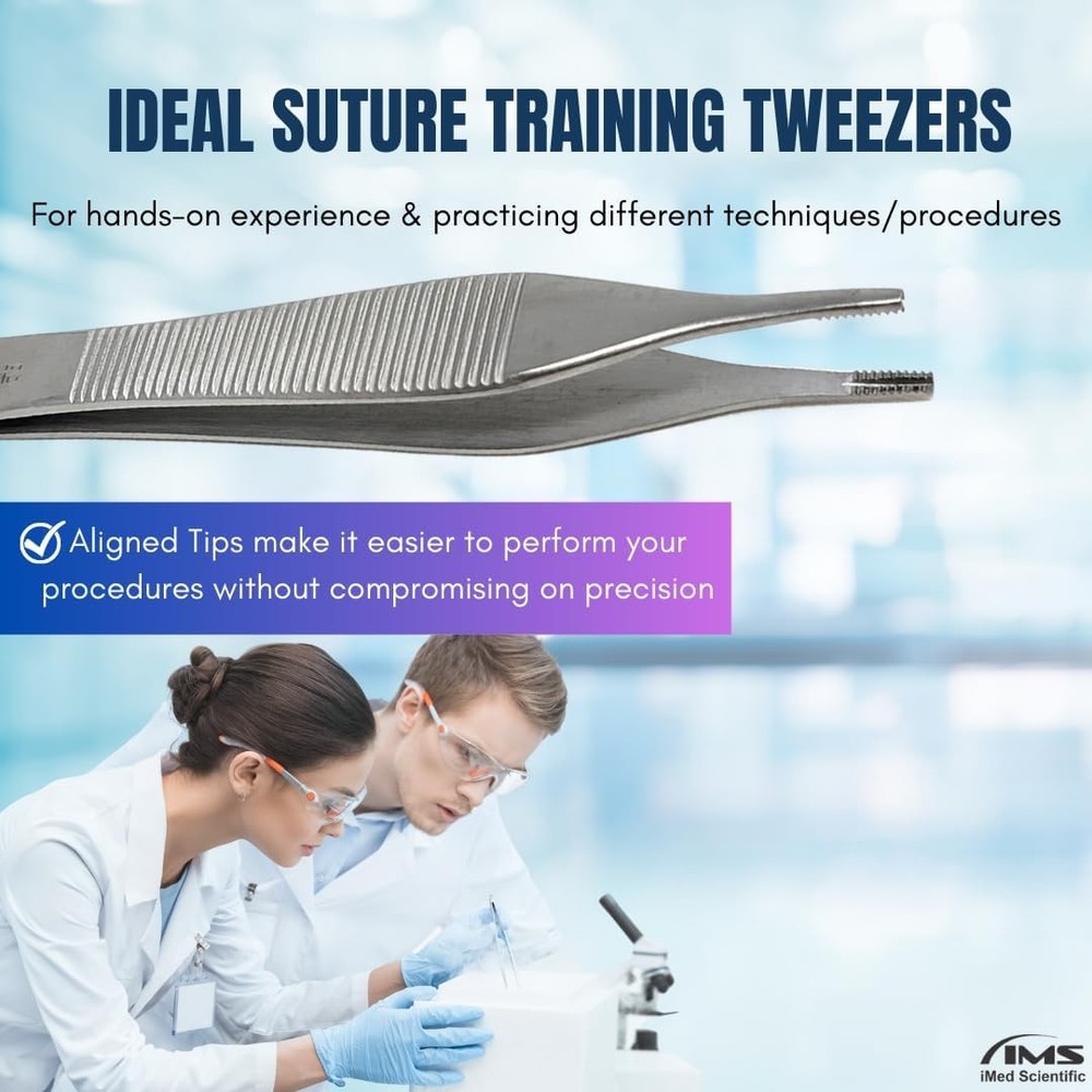 Adson Forceps 1×2 Rat‑Tooth Tissue Forceps, Brown & Adson Dressing Forceps-STR