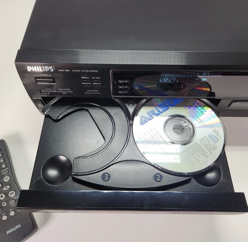 Philips 3-CD Changer CD-R Integrated Speed Dubbing Audio CD Recorder Open Box!!