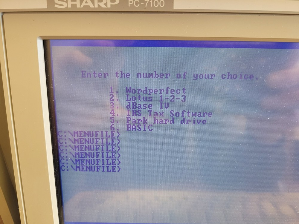 VINTAGE SHARP PC-7100 Personal Computer RARE MS DOS PC Works Great