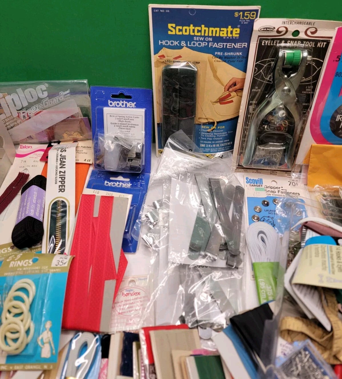 Mixed Lot of Sewing Supplies With Basket - New & Used.