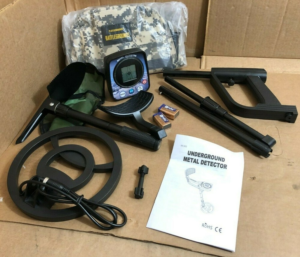 Underground Metal Detector w/ LCD Display & Gold Digger Tool + CamoBag **