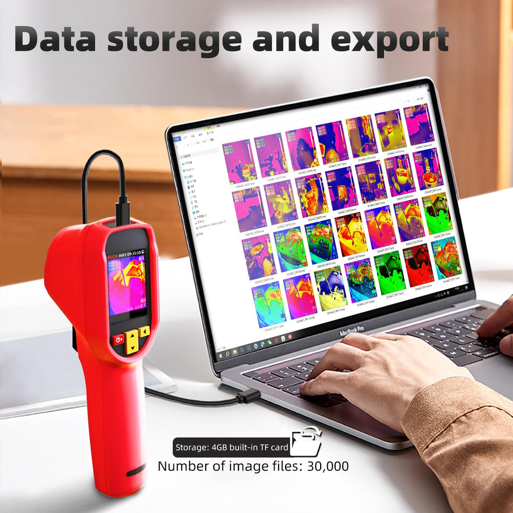 High-Res Thermal Imaging Camera with Laser Pointer & 15 Color Palettes