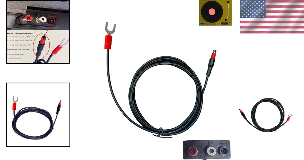 5-Foot Plug-in Ground Wire for Technics Turntables - Eliminates Hum & Static