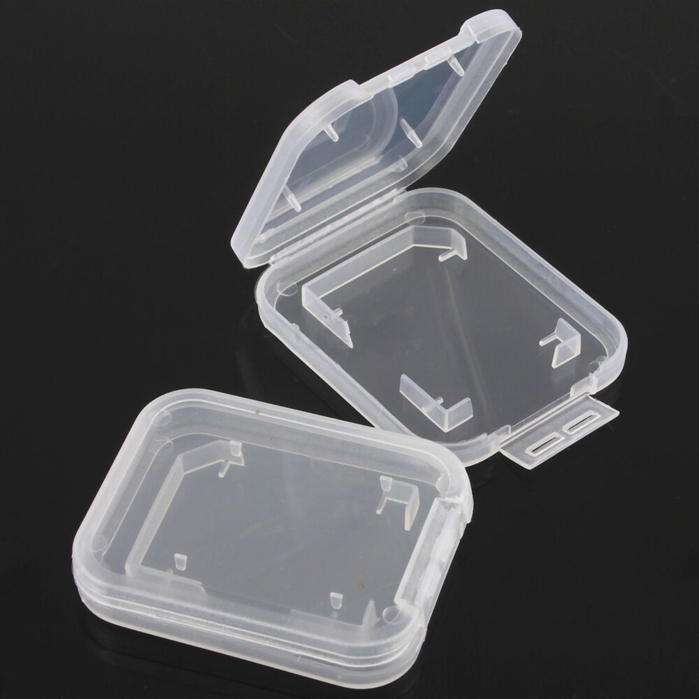 10pcs Transparent Standard SD SDHC Memory Card Case Holder Storage Boxes Plastic