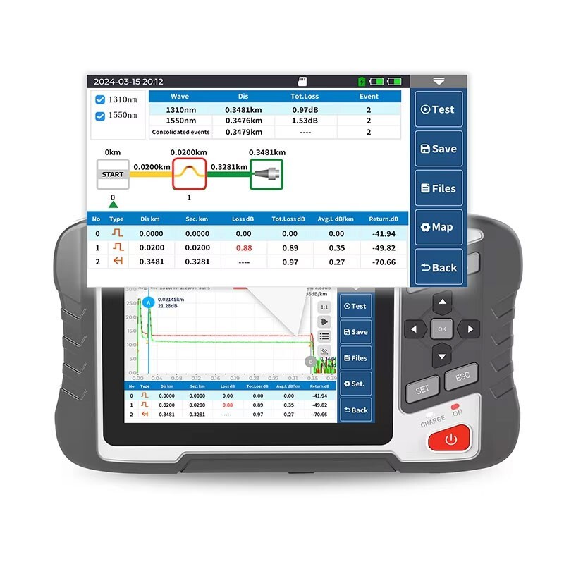 OTDR Optical Time Domain Reflectometer APP Control Support Live Fiber Testing