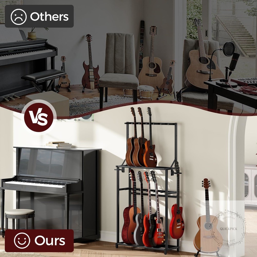 Guitar Stand, Multiple Guitar Rack Holder for Various Instruments, Multi-Instrum