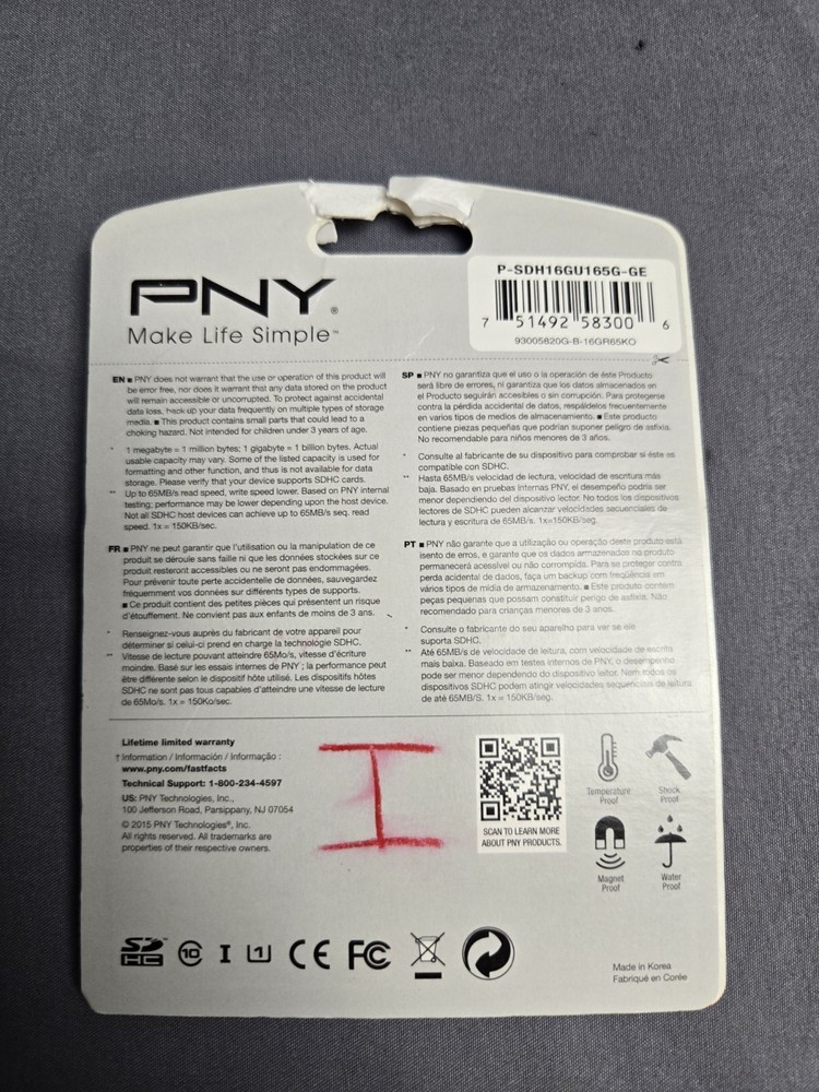 PNY High Performance 16GB -SDHC Flash Card