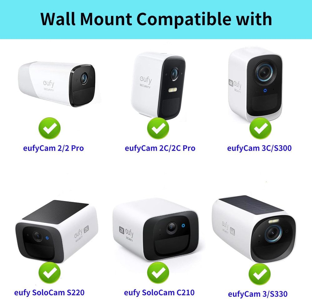 4Pack Eufy Camera Mount, Adjustable Wall Mount Compatible with Eufycam 2C/2C, 2/