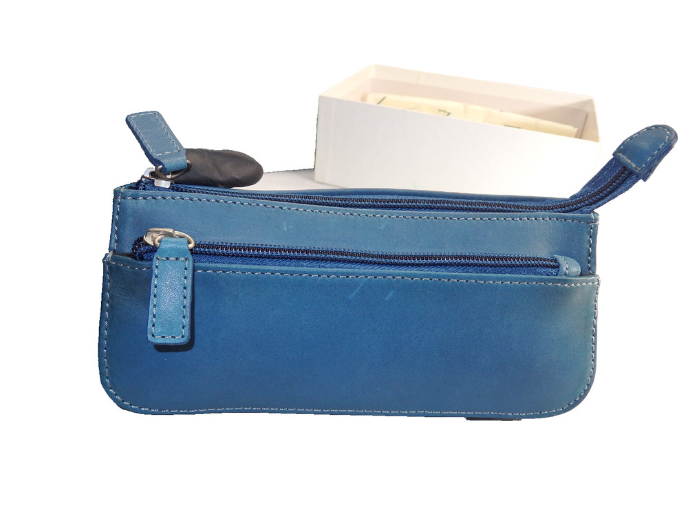 LEVENGER CHADWICK PEN & PENCIL CASE-BLUE- w/BOX (PREOWNED)