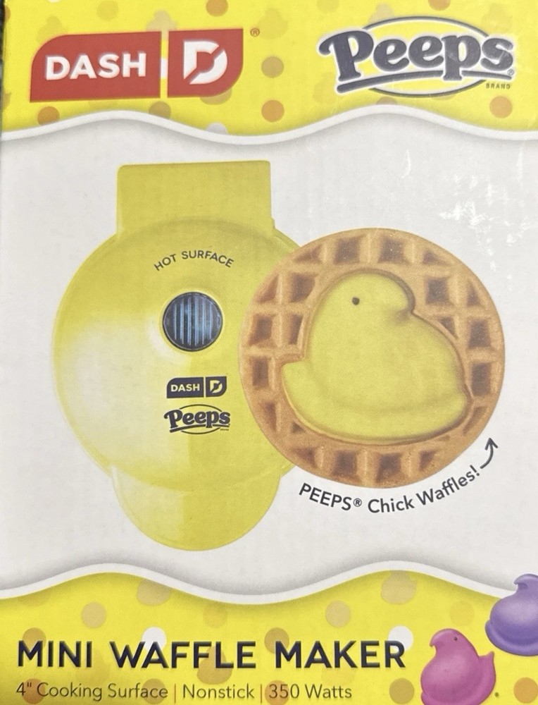 Dash Easter Peeps Mini Waffle Maker Limited Edition New In Box Yellow