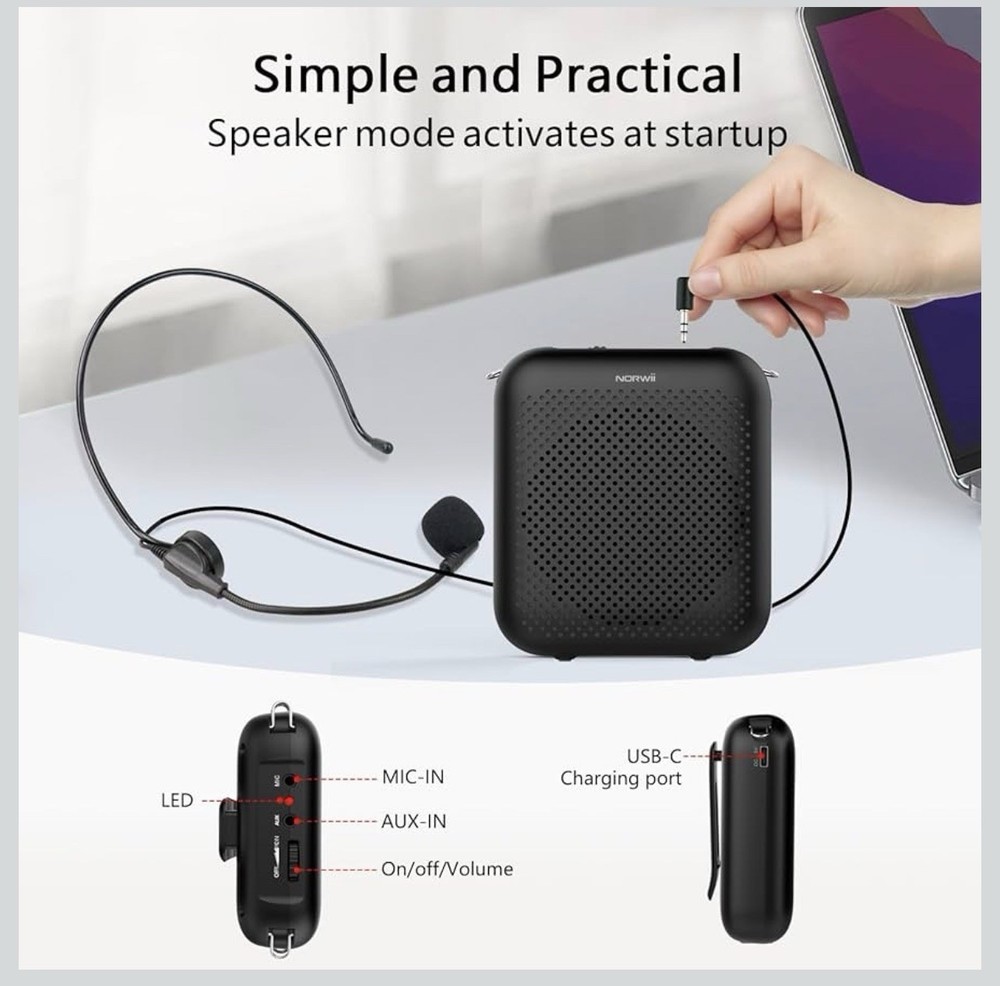 Loud Voice Amplifier Portable Mini Wired Microphone Headset Bluetooth Speaker