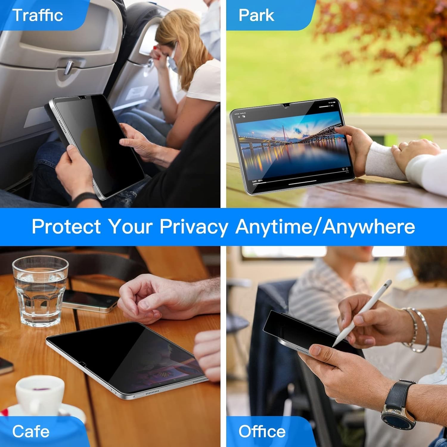 2-Pack Privacy Glass Screen Protector For Apple iPad 11th Gen (A16) 10th Gen