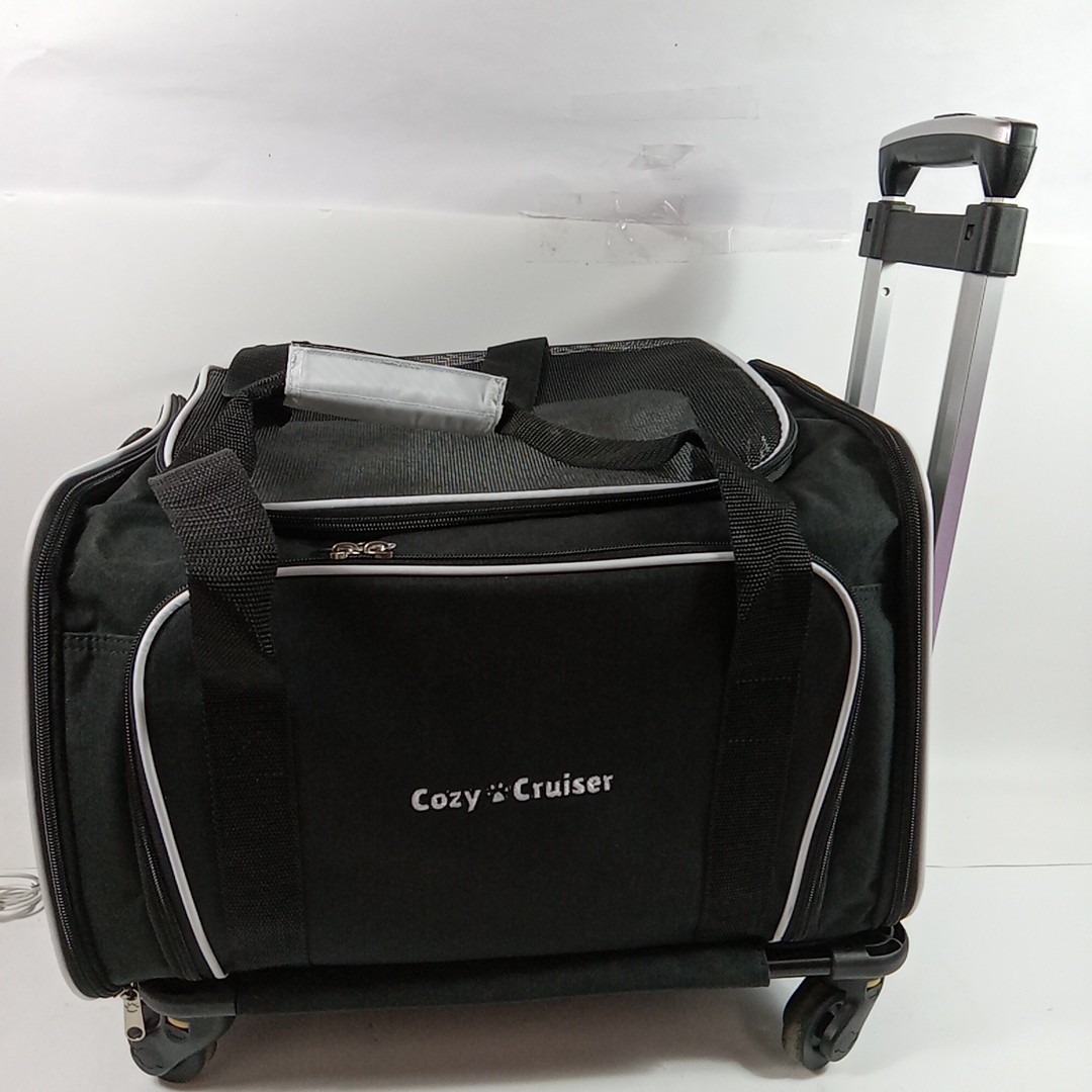 Airline Approved Expandable Premium Pet Carrier on Wheels- Two Sided BLACK...215