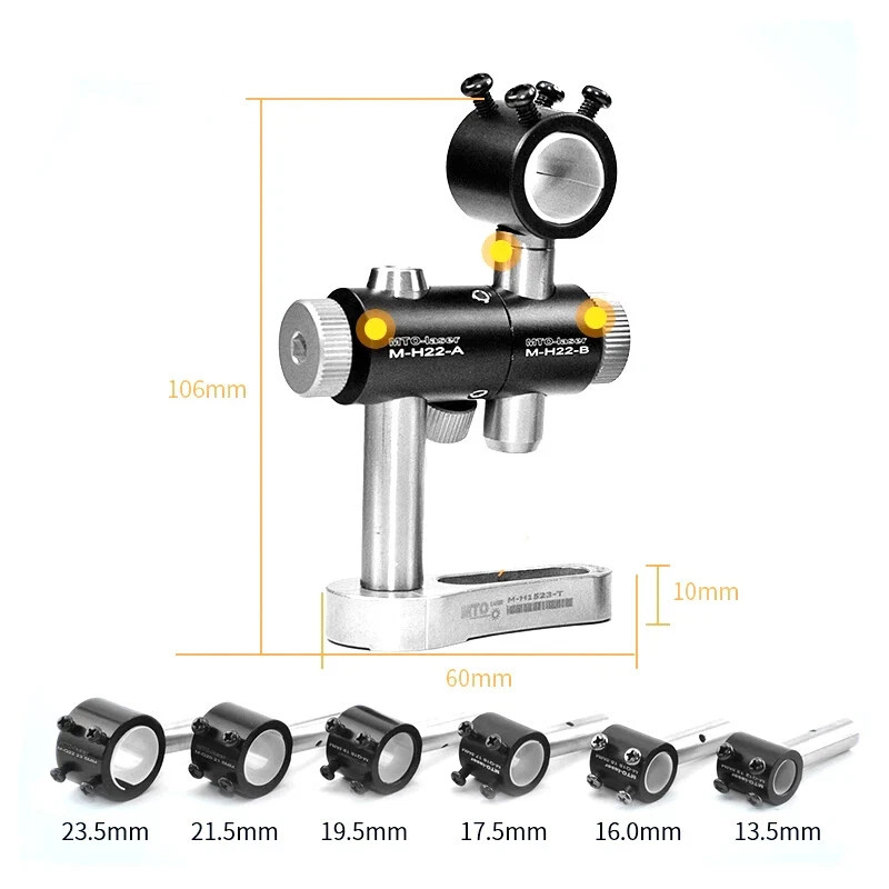 Adjustable Multi-Size Optical Mount: 3-Axis, 6 Inner Diameters (13.5mm-23.5mm)