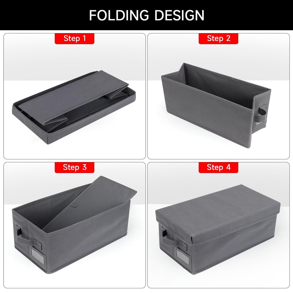 3 Pack DVD Storage Box Stackable Organizer Lid Grey Holds 75 Cases Media