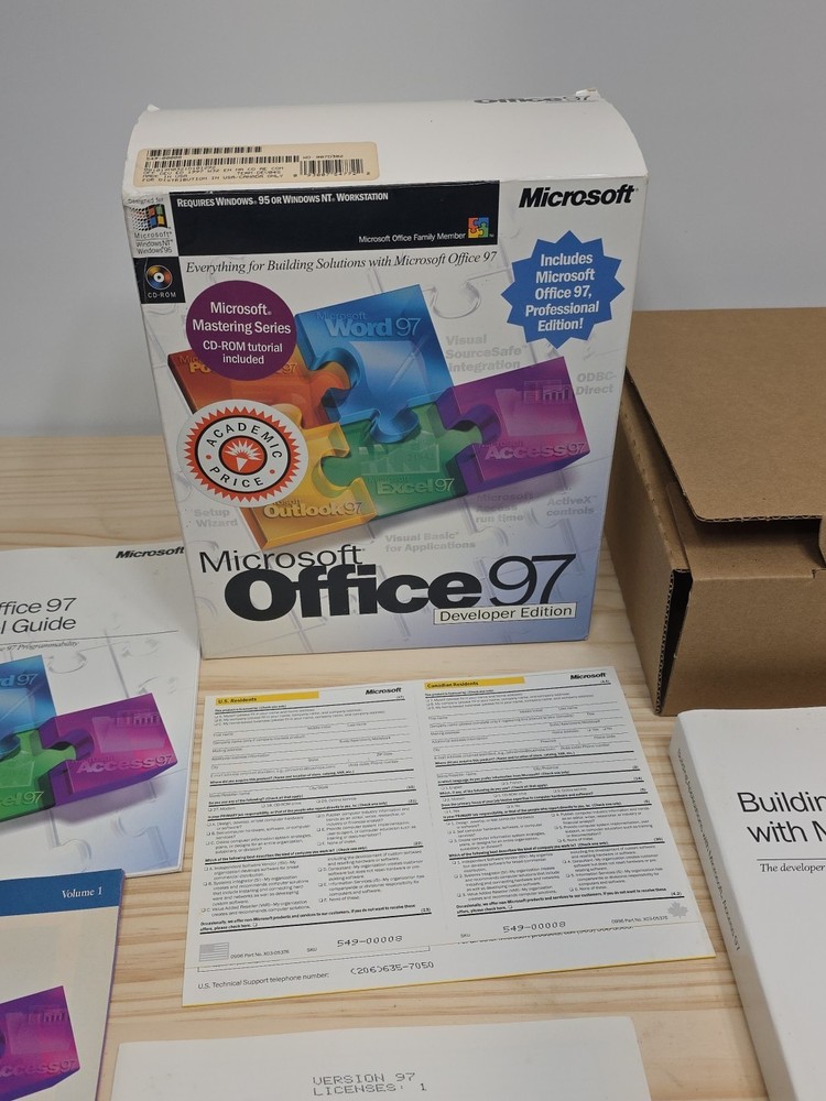 Microsoft Office 97 Developer & Professional Edition CD-ROMs Open Box Free Shipp