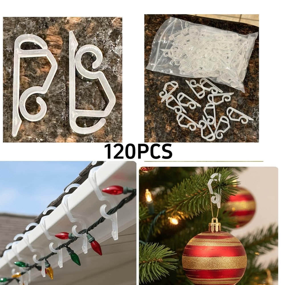 Kihanyoh Christmas Light Clips, White Gutter Hooks Outside String