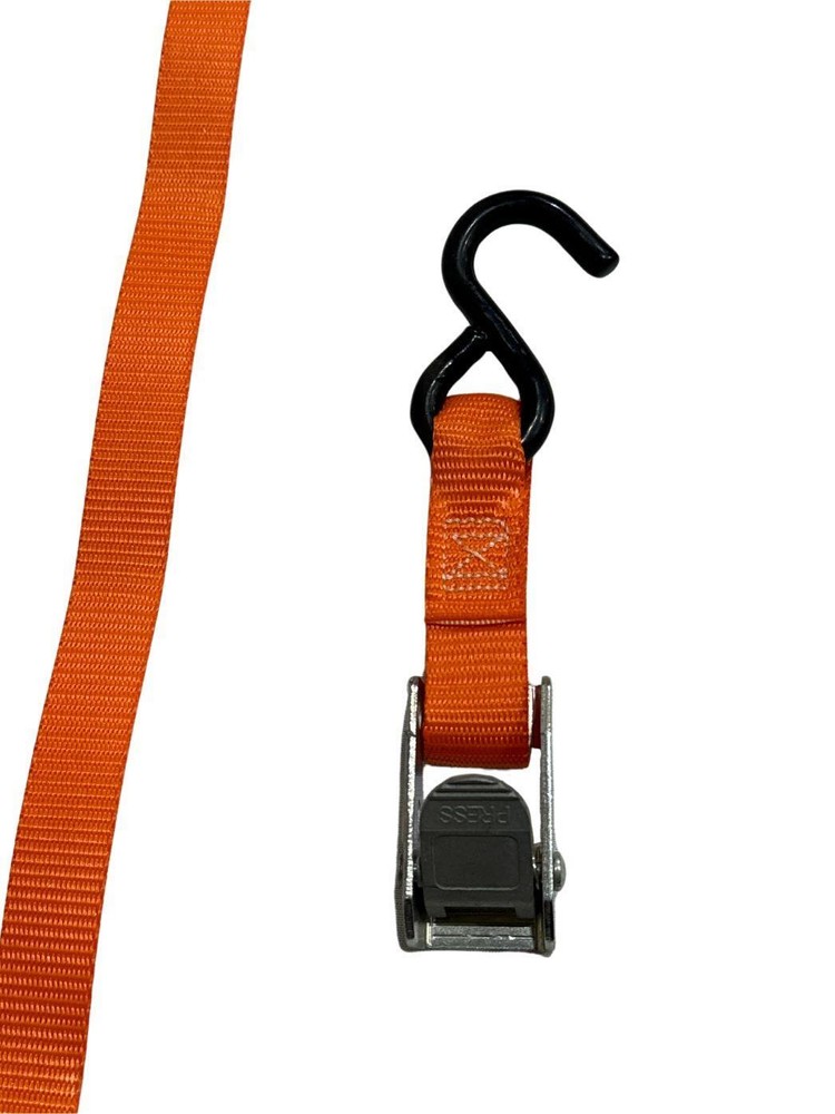 1"X6' Orange Cam Buckle Strap w/ S-Hooks (8 pack)