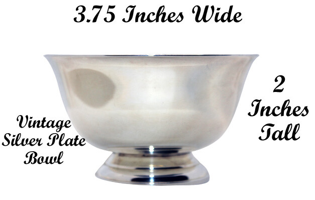 Silver Plate Footed Serving Bowl 4 x 2
