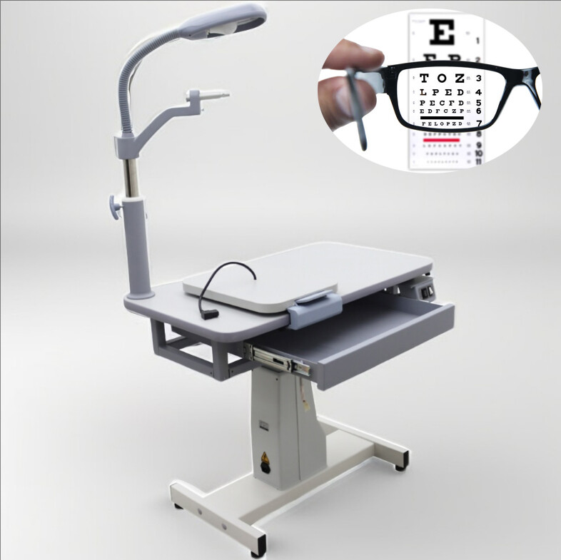 Auto Optical Optometry Table Eyeglass Test Adjustable Height 110V Load 165lbs