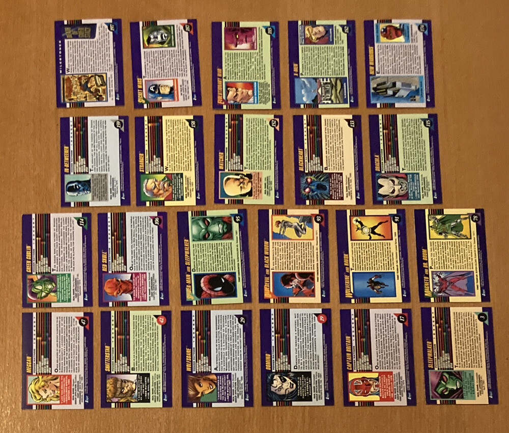 22 card lot - 1992 Marvel