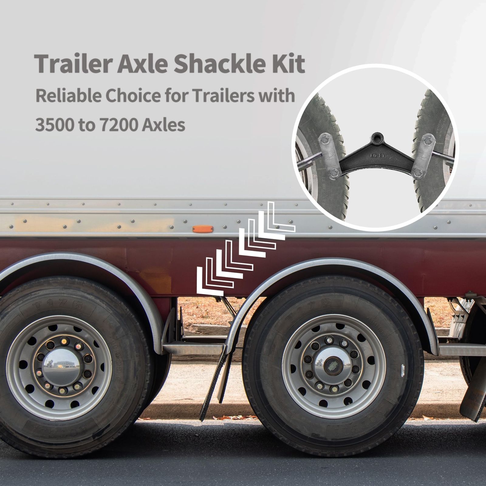 Trailer Axle Shackle Kit 3500-7200 lbs Trailer Axle Kit for Double Eye Spring